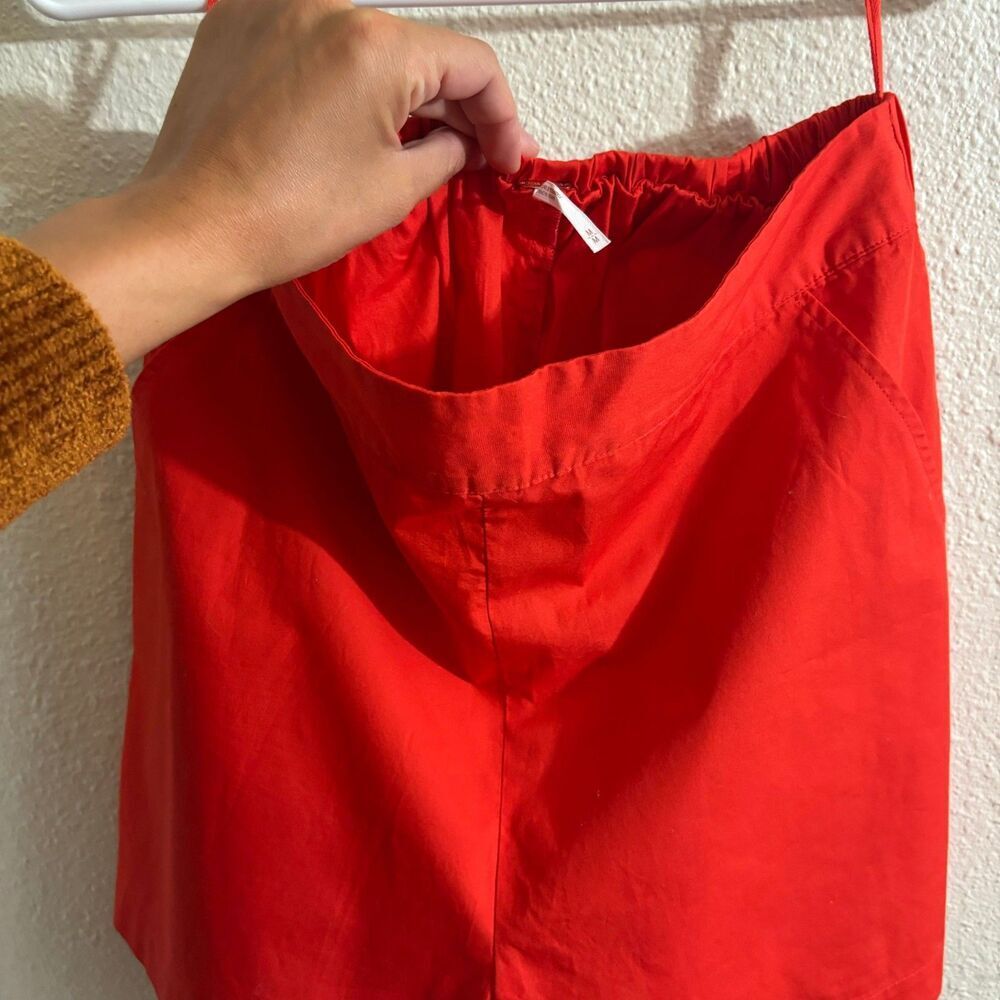 Free People Red Balloon Sleeve Open Back Top & Shorts Set | Size Medium | - Picture 10 of 11
